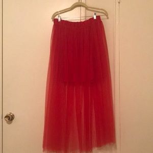 Size 8 Red H&M Tulle Skirt